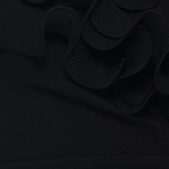 Xscape Evenings Wire Trim Off the Shoulder Black Sheath Dress - Picture 6 of 9